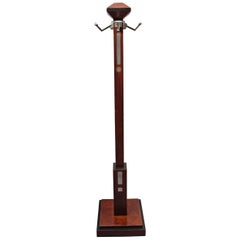 A Fine 1900's Mahogany, Marquetry and Metal Coat Rack