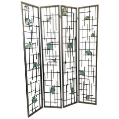 Studio Four-Panel Brutalist Screen by American Sculptor John De La Rosa