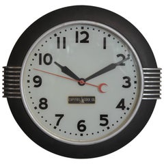 Vintage Art Deco Machine Age Wall Clock Hammond Synchronous