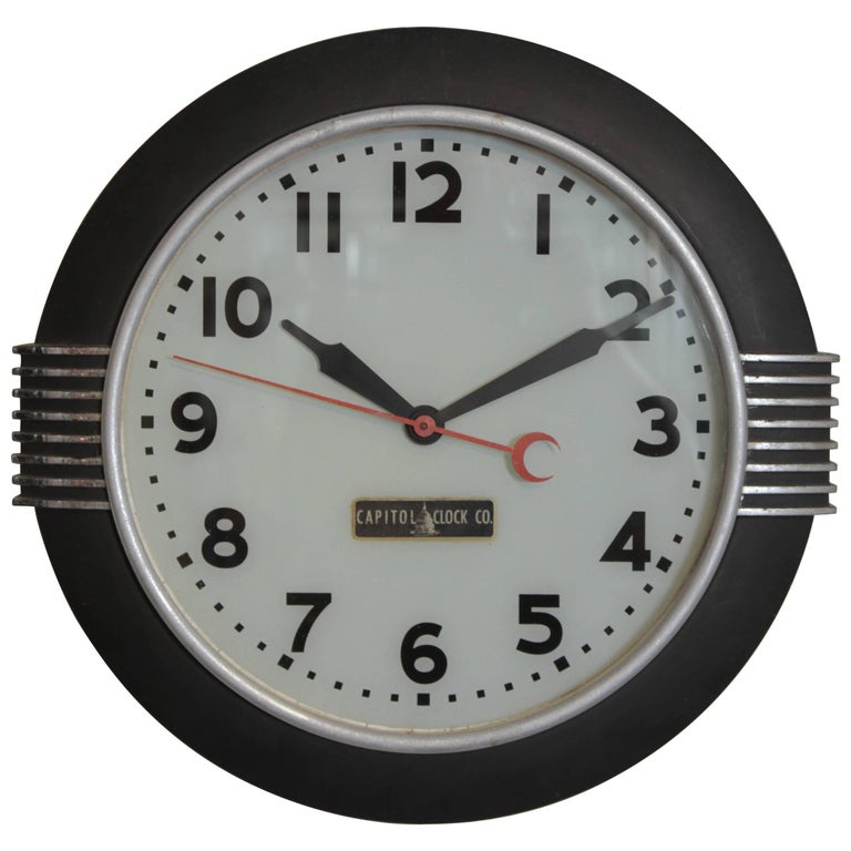 Art Deco Machine Age Wall Clock Hammond Synchronous at 1stDibs