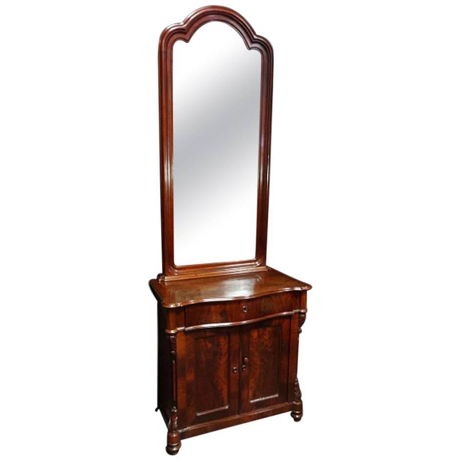 Fabulous French 19th Century Mahogany Empire Period Cabinet with Mirror For Sale