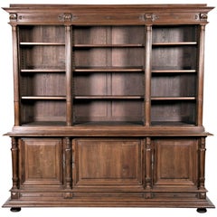 19th Century French Henri II Walnut Bibliotheque or Bookcase