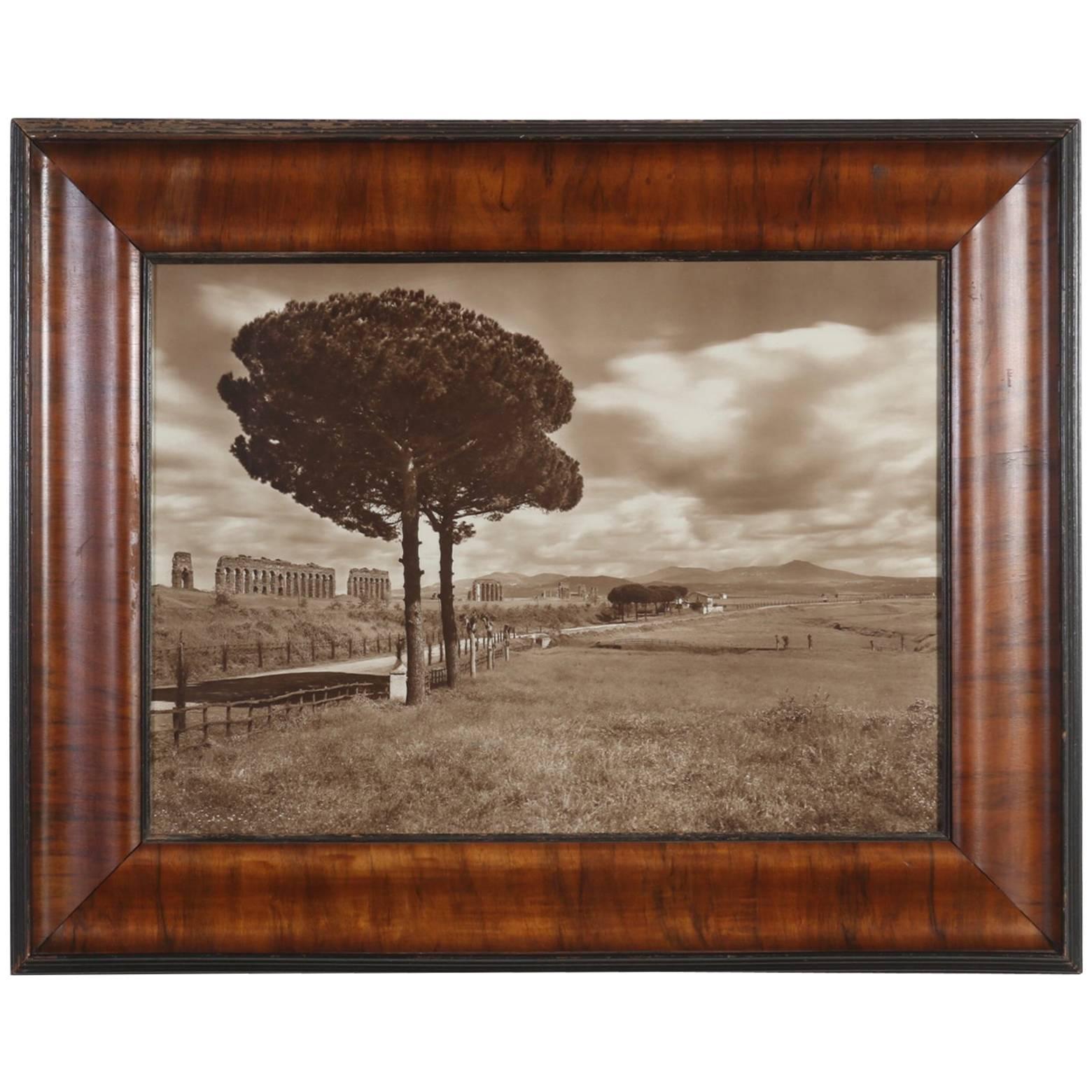 Italian Landscape Photograph,  Early 1900s Roman Aqueduct, Acueducto Romano For Sale