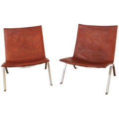 Two-Piece of Poul Kjærholm, PK22 Chairs