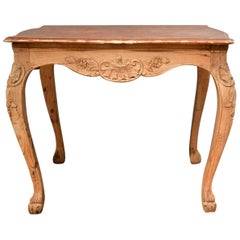 19th Century Side Table with Faux Marble Painted Top
