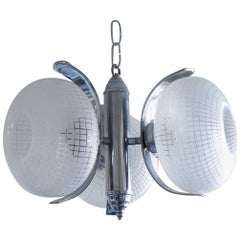 Vintage Mid-Century Space Age Three-Light Chandelier, Pendant