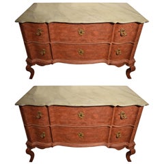 18 Century, Swedish Baroque Pair of Commodes