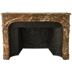 Antique Regence Period Fireplace in Red from the North Marble, 18th Century
