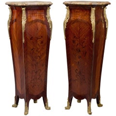 Pair of Louis XV Style Gilt-Bronze Mounted Pedestals, French, circa 1880 4