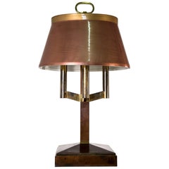 Monumental Copper and Brass Table Lamp, Italy, 1930s