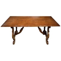 Walnut Spanish Style Antique Refectory Table