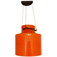 Vintage Ripple Structure Glass Pendant Light from Indoor, Netherlands, Early 1970s