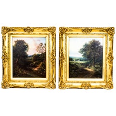 Antique 19th Century Pair of Oil Paintings Edwin Buttery