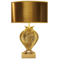 Chouette Lamp, Made of Brass Signed and Numbered Made in France