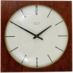 Beautiful Mid-Century Junghans Ato-Mat Teak Wall Clock, Germany, 1950s