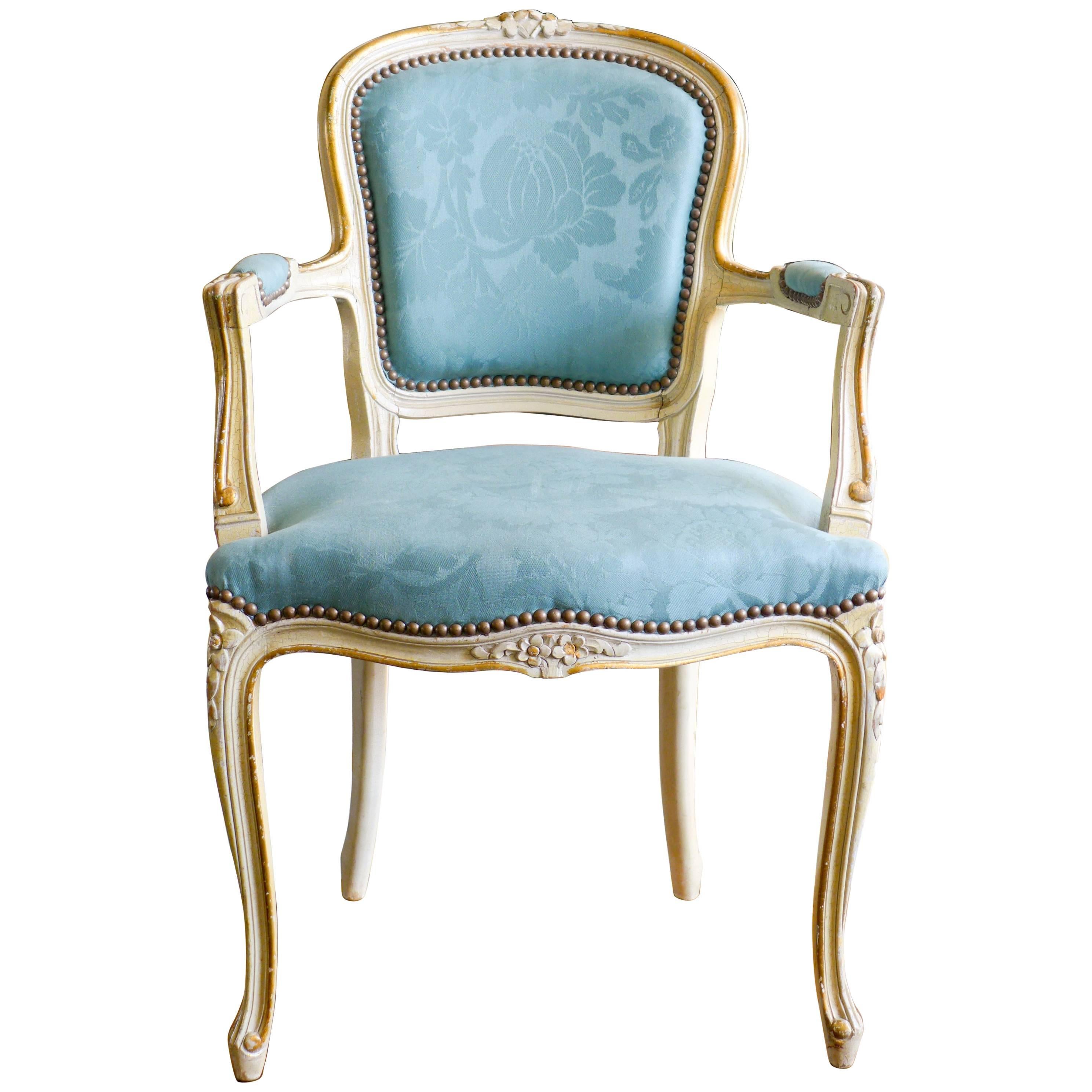 19th Century French Painted Armchair in Louis XV Style