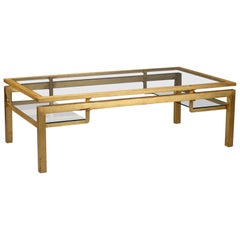 20th Century Gilded Metal Coffee Table by Guy Lefèvre for Maison Jansen