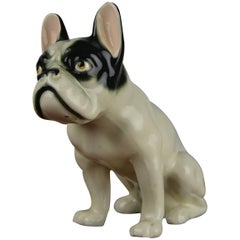1930s German Porcelain French Bulldog Figurine