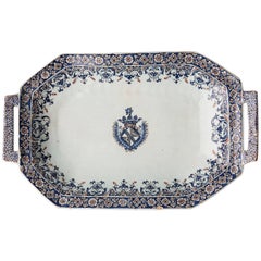 Important Early 18th Century Octagonal Faience Platter or 'Bannette', Rouen