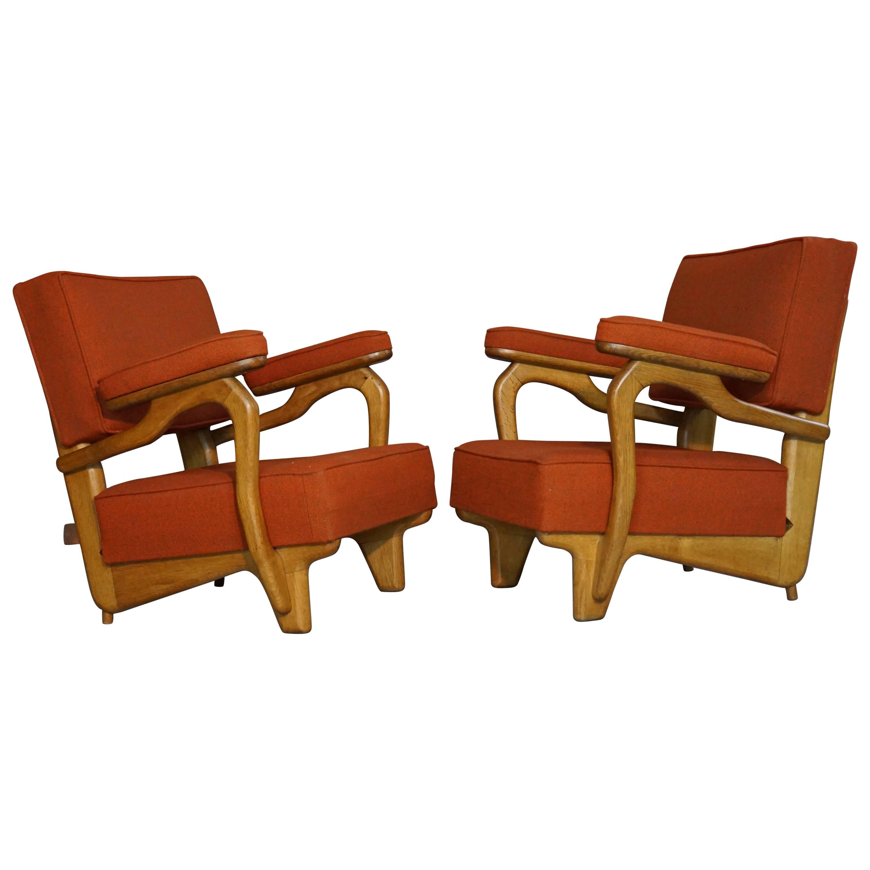 French Design of the 1950s Armchairs by Guillerme et Chambron