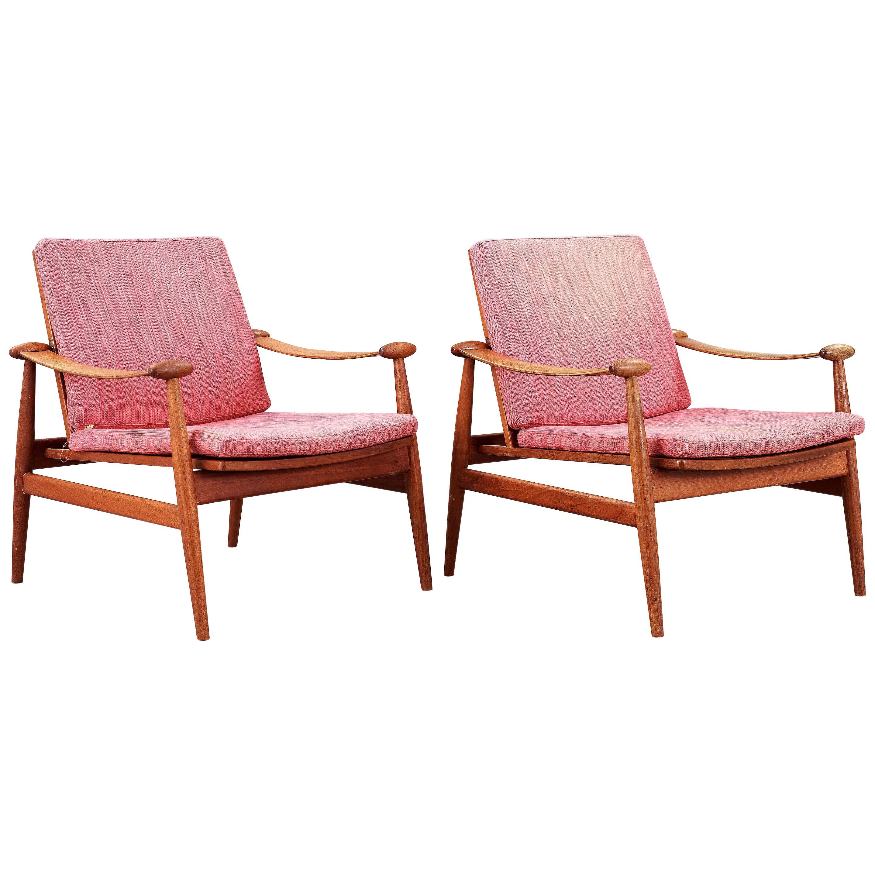 Early Lounge Chairs Designed by Finn Juhl for France & Son