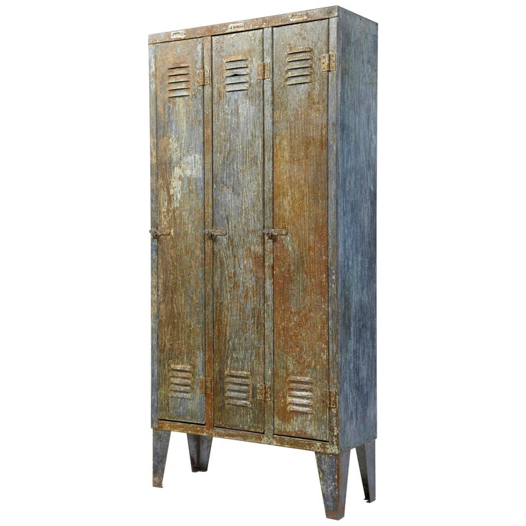 1960s Distressed Industrial Locker Cabinet For Sale At 1stdibs