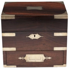 Antique Mahogany Apothecary Medicine Box with Brass Corner Brackets 19th Century