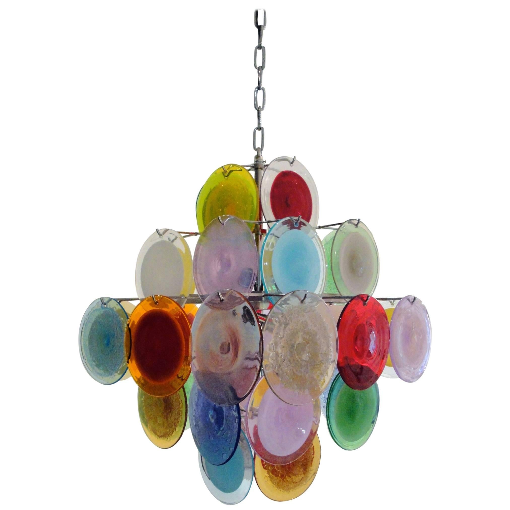 Multi-Color Murano Glass Chandelier For Sale