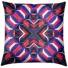 Curitiba Print Garnet Stripes Pillow by Lolita Lorenzo Home Collection