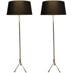 Pair of Maison Jansen Brass Floor Lamps 9