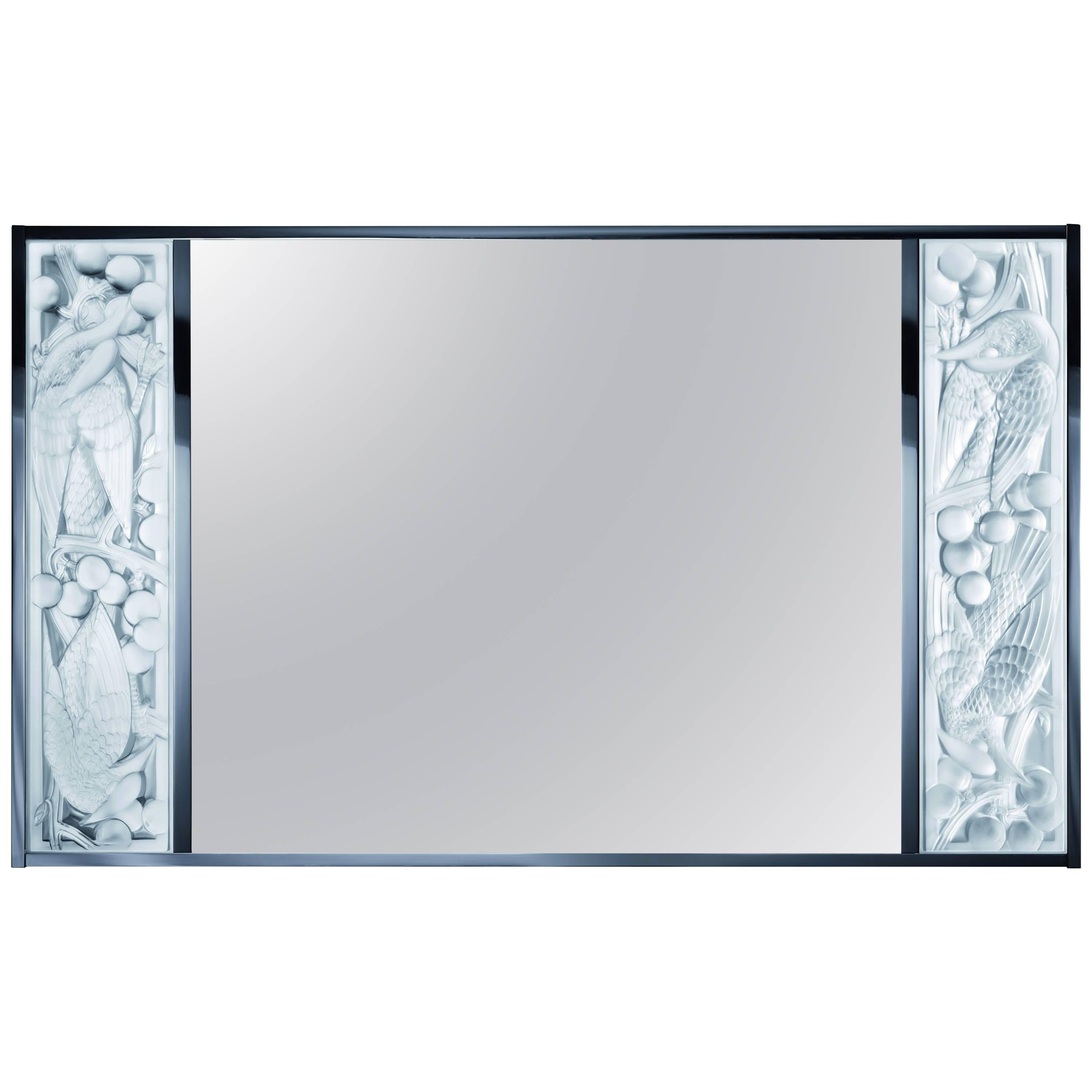 Lalique Clear Crystal Merles et Raisins Wall Mirror
