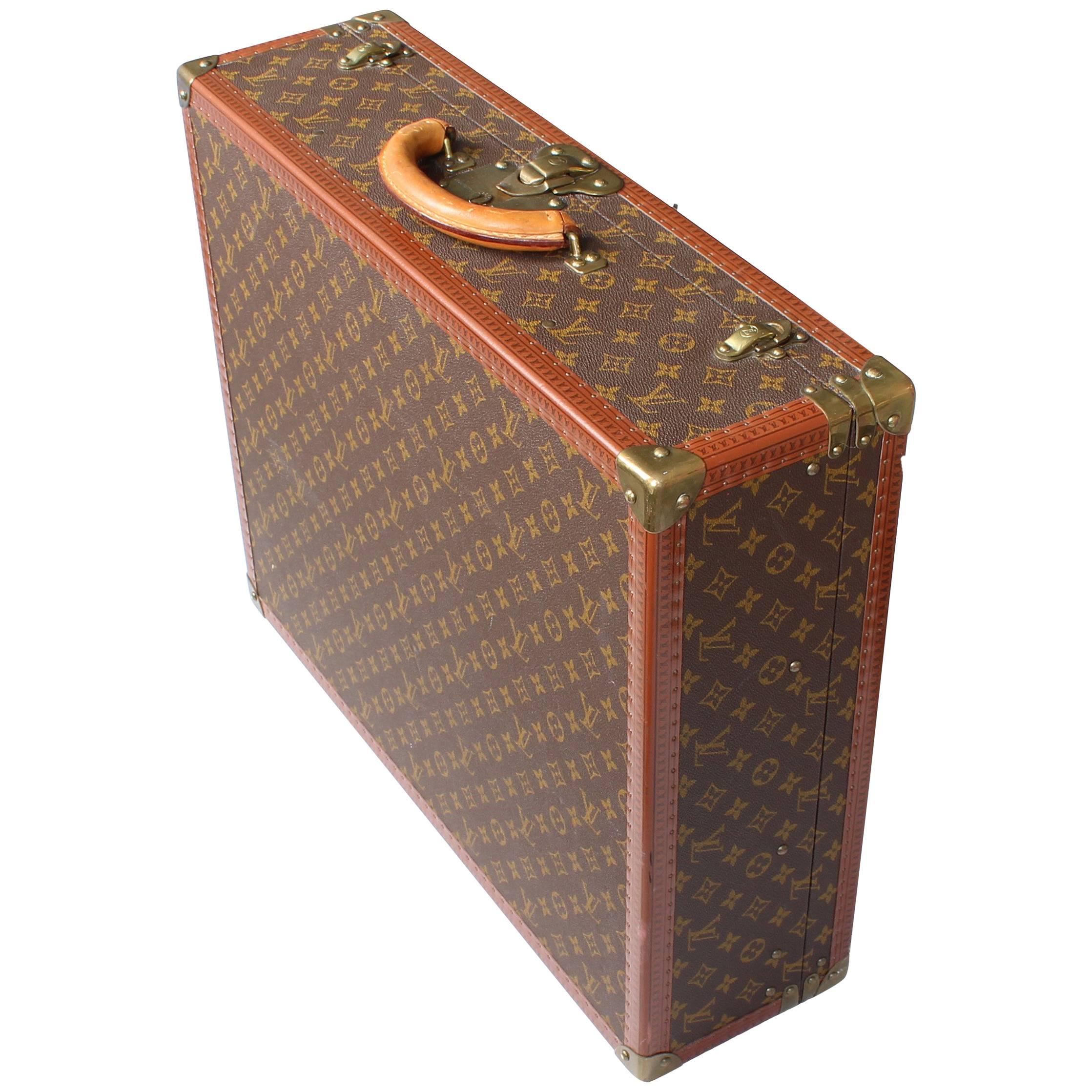 Louis Vuitton Suitcase Leather and Brass For Sale