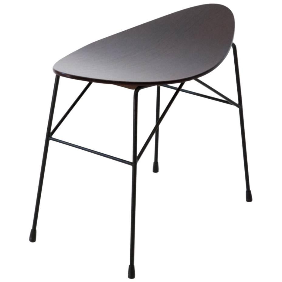Italian Iron and wood Stool by Pizzetti , 1950s