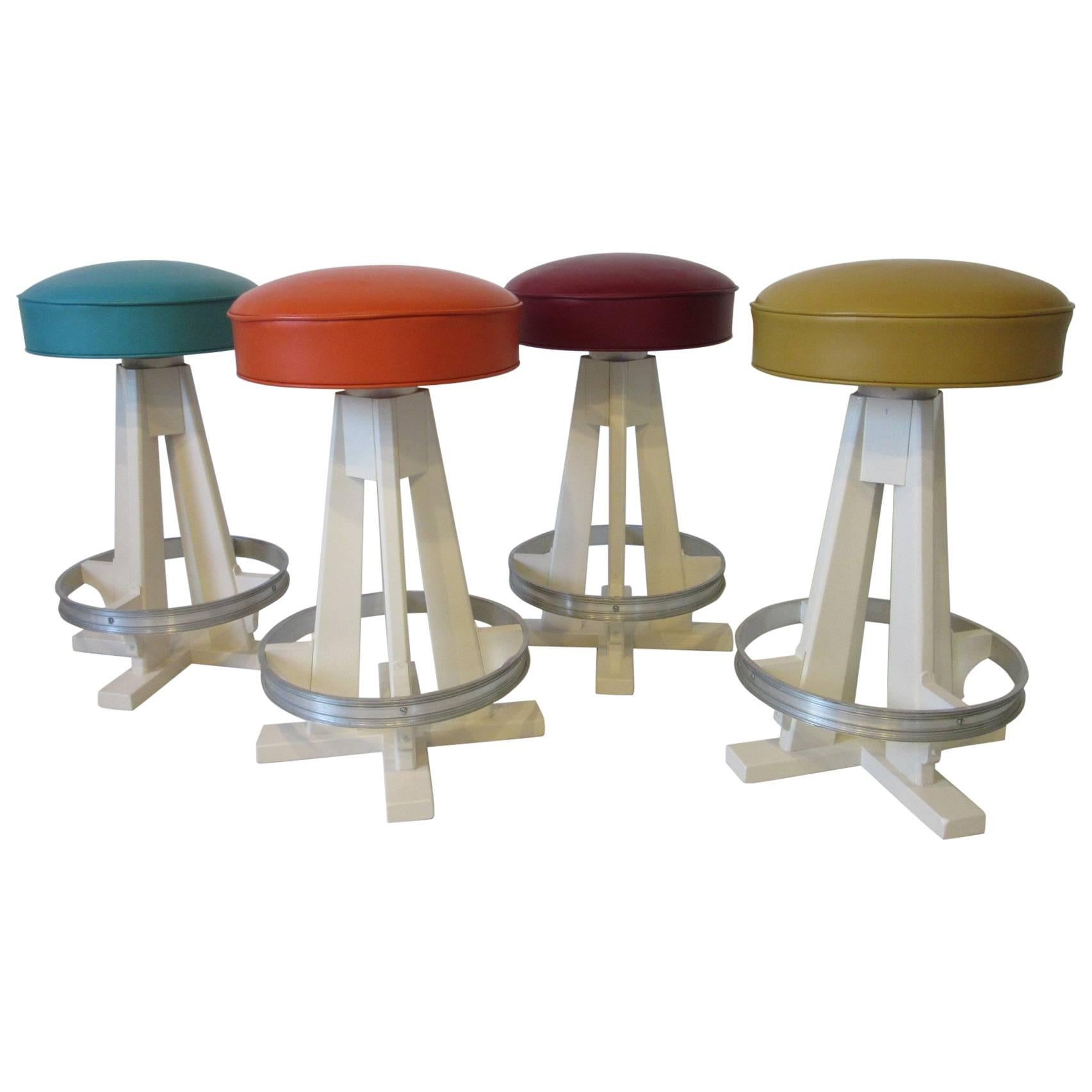 Mid Century Swiveling Bar Stools At 1stdibs