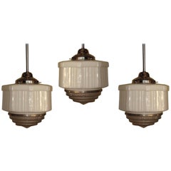 Large Vintage Schoolhouse Style Electric Fixtures