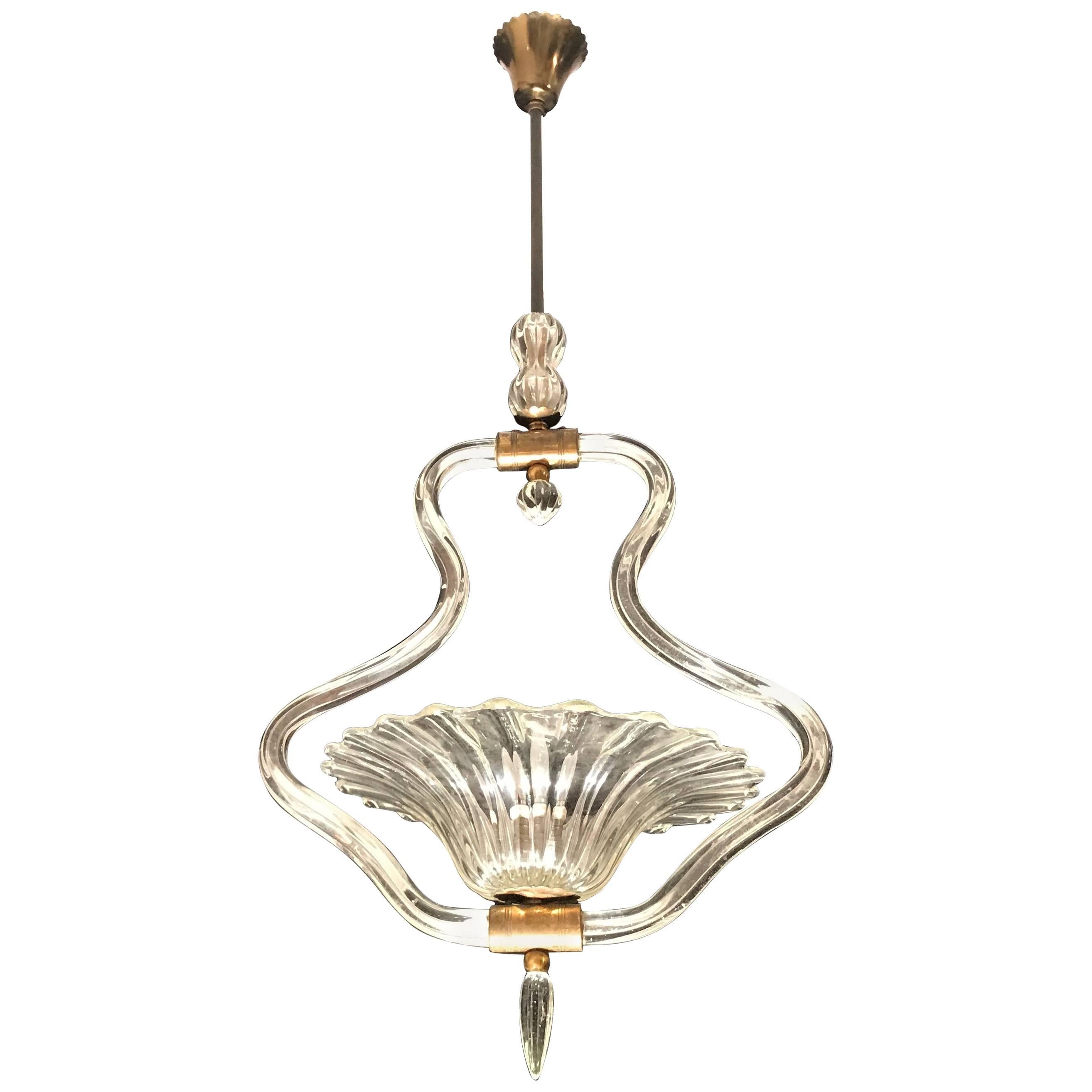 Art Deco Murano Chandelier by Ercole Barovier, 1940