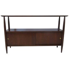 Retro Walnut Mid-Century Console, Sever or Entertainment Center