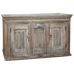 19th Century, Rustic Swedish Stripped Oak Buffet