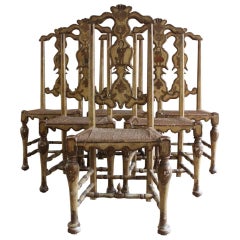 Superb Group of Six Dining Chairs Attributed to Pierre Lotier