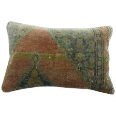 Vintage Copper Color Fine Persian Senneh Rug Pillow