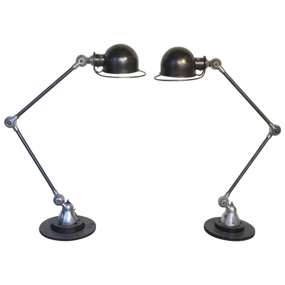 Beautiful Pair of French Jielde Table Lamp, circa 1960 For Sale