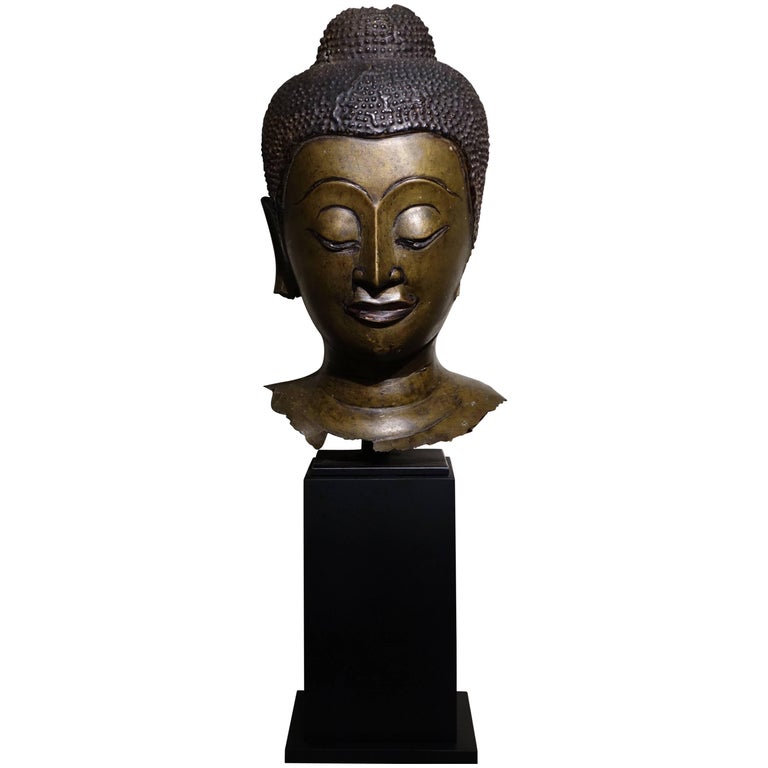 Buddha Head in LostWax Casting Bronze, Ayutthaya, 17th Century