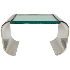 Stanley Jay Friedman for Brueton Stainless Steel and Glass Macao Low Table