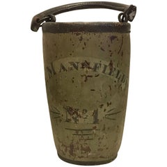 19th Century Painted Leather Fire Bucket "J. Mansfield"