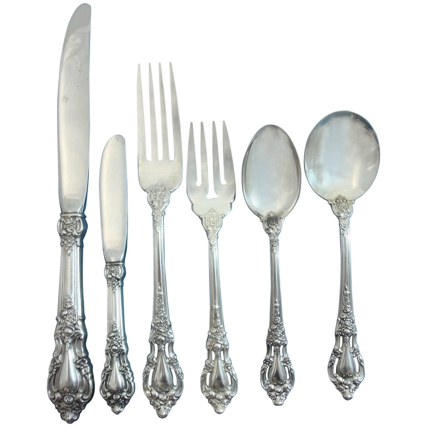 Eloquence by Lunt Sterling Silver Flatware Service Set 77 Pieces Dinner Size For Sale