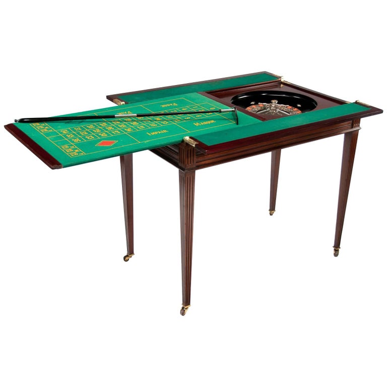 Rare Edwardian Walnut Roulette Games Table by Maple and Co of London at