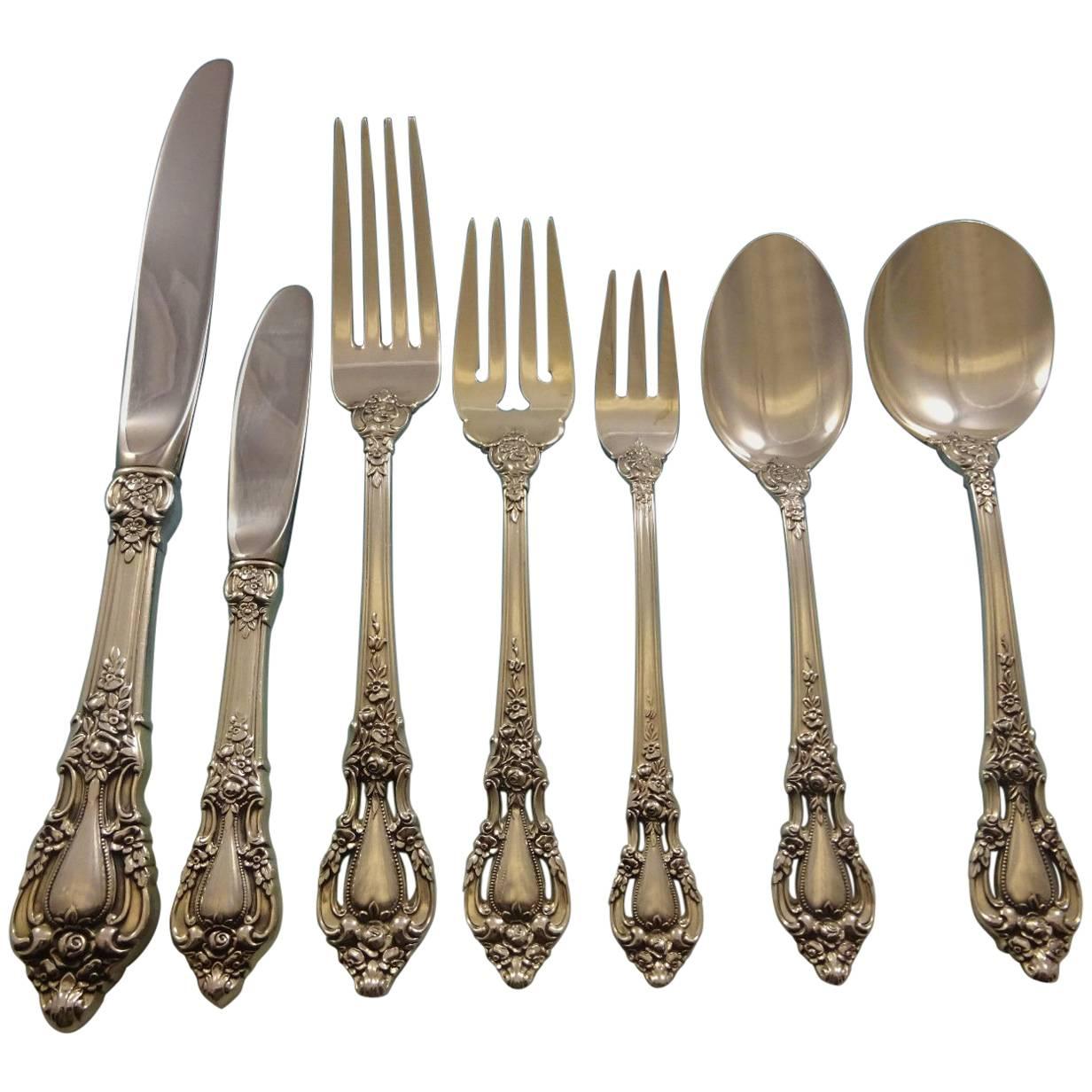 Eloquence by Lunt Sterling Silver Flatware Set for Eight Service 63 Pieces For Sale
