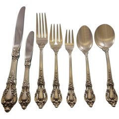 Vintage Eloquence by Lunt Sterling Silver Flatware Set for Eight Service 63 Pieces