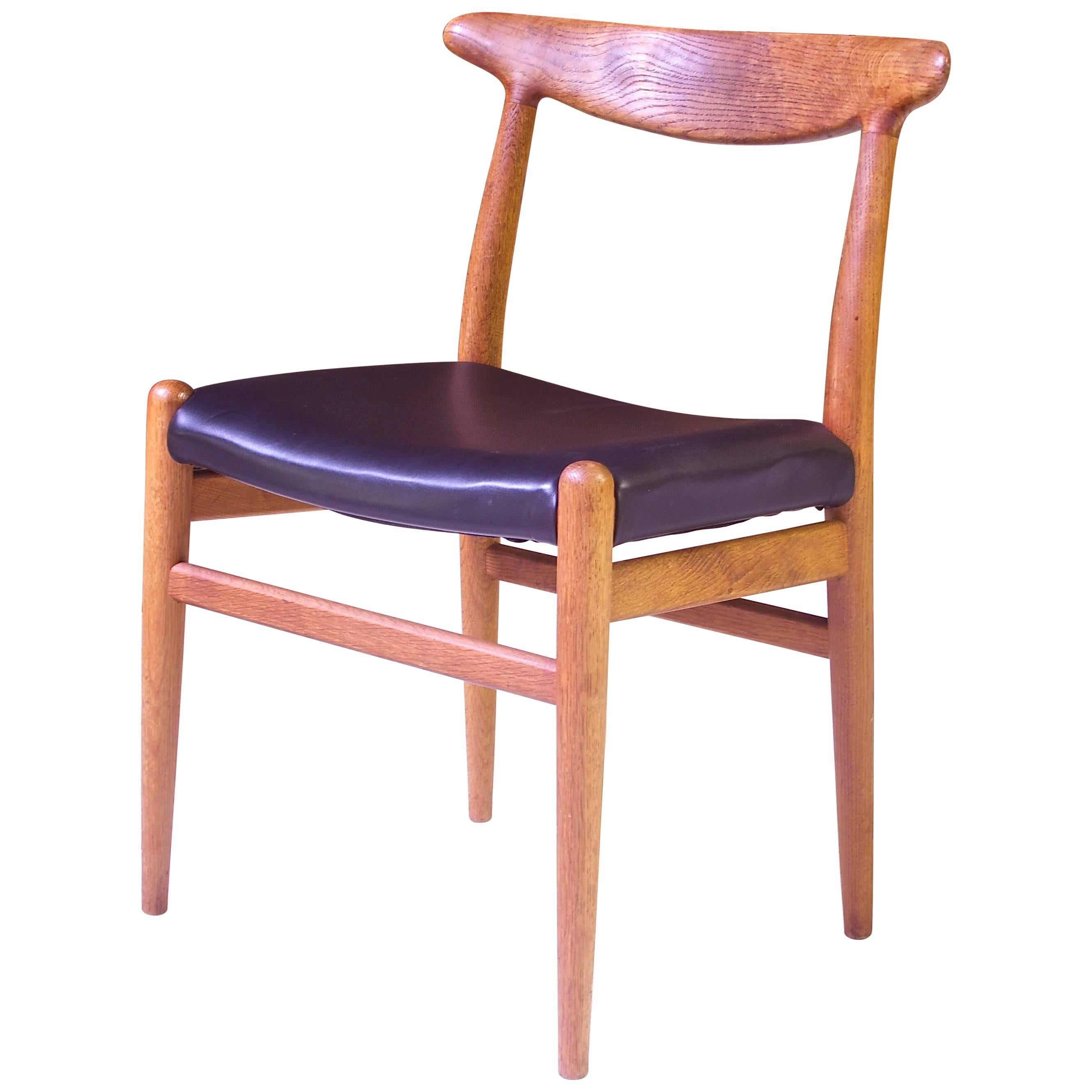 Hans Wegner für C.M., Vintage Stuhl „W2“ von Madsens aus Eiche, Dänemark, 1950er Jahre