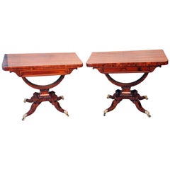 Antique Regency Pair of Goncalo Alves Card Tables 10